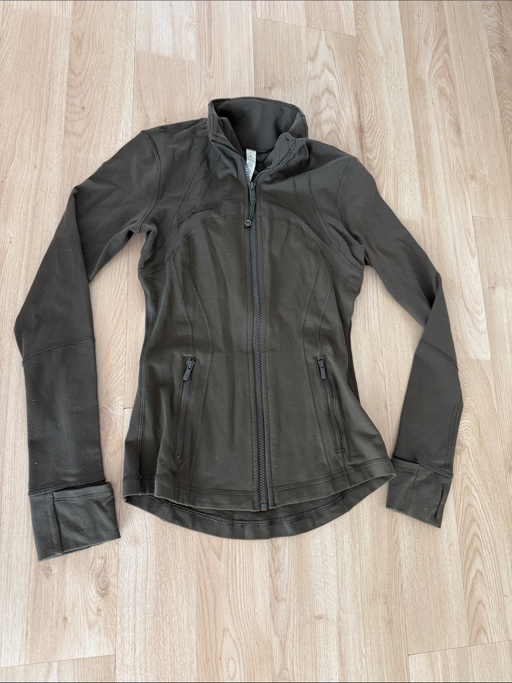 lululemon athletica Olive Green Fitted Zip-Up Jacket